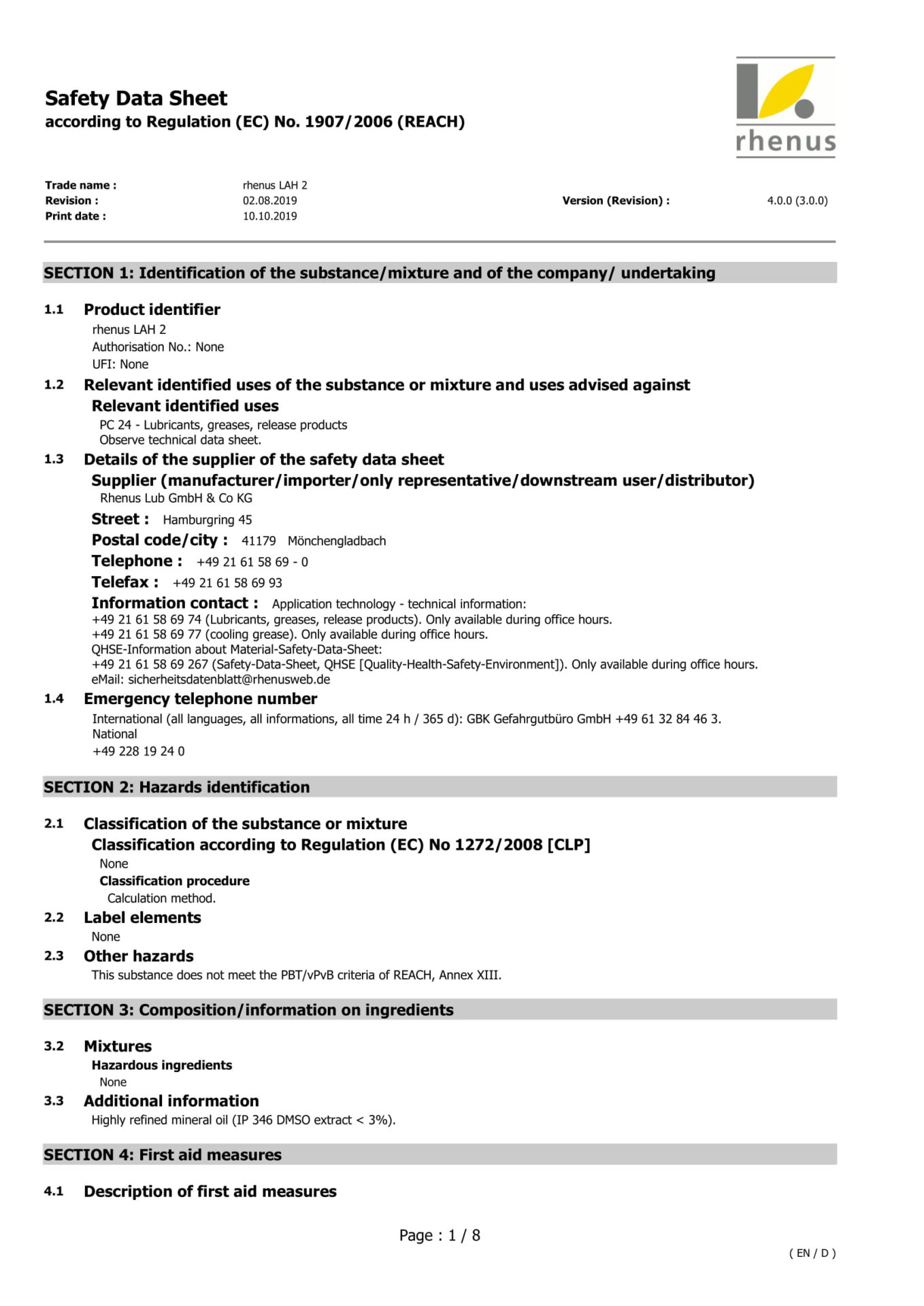 Schmierstoff 02 Sicherheitsdatenblatt Gruetzner